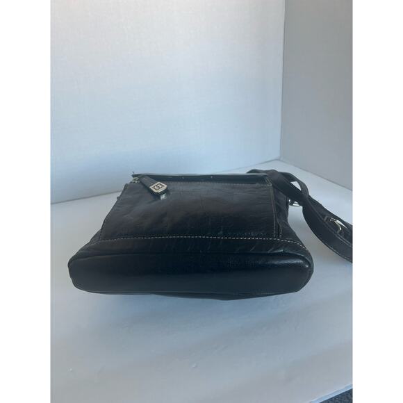 Giani Bernini Black Leather Crossbody Organizer Shoulder Bag Purse - Picture 5 of 13